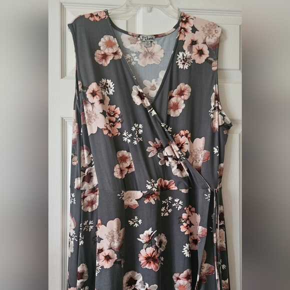 Faux Wrap Sleeveless High Low Dress Plus Size Women 3X - Picture 3 of 5